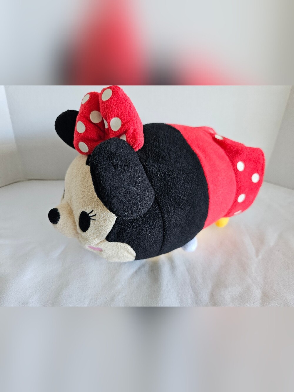 Red & Black Minnie Mouse Plush with Polka Dot Bow